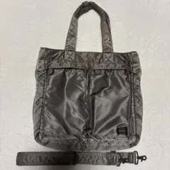 PORTER トートバッグ　ショルダーバッグ　2way シルバーグレー
