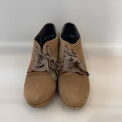 アニエスベー スエード ウェッジヒール 靴 ベージュ