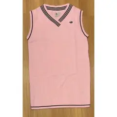 美品　adidas アディダス　フルニット ベストワンピース　ピンク　LL XL