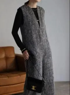 Bonjour sagan ボンジュールサガン　ディープVネック　ツイード