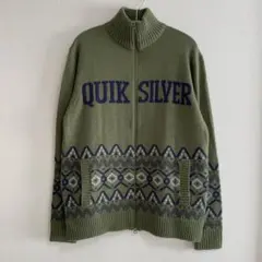 QUIKSILVER ノルディック柄 ニット ジップ メンズL セーター 冬