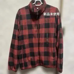 赤黒チェック めメンズフリースジャケット M