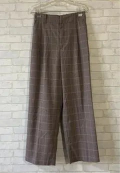 【CARREMAN】グローバルワーク ガンクラブチェック タックパンツ Ｍ