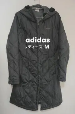 adidasアディダス　中綿キルティングロングコート　レディース　M ブラック