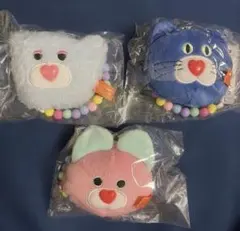 新品 mojojojo ビーズチェーン付き フェイスマスコット 2 3点