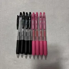 【新品】ボールペン 0.4mm 黒・ピンク 8本セット