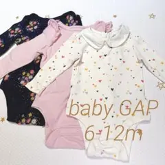 baby GAPハート柄ロンパース ピンク フリル 花柄3点セット 6-12m