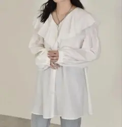 ♡w closet♡ 後リボンラッフルチュニックブラウス