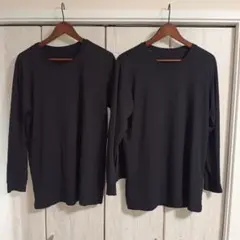 UNIQLO ユニクロ ヒートテック L黒丸首 ２枚セット