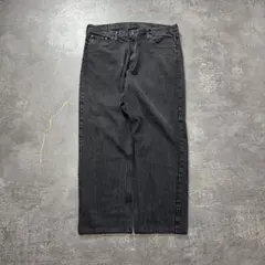 メキシコ製wrangler後染めブラックデニムW38L29ワイドストレート黒古着