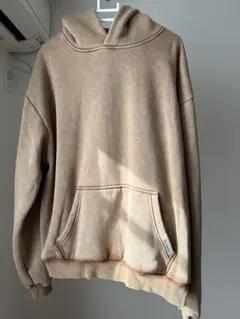 中フリースパーカー男女着用okウォッシュ加工