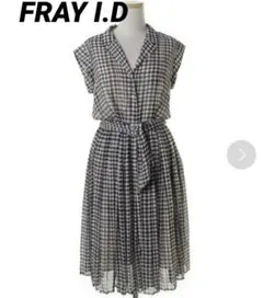 FRAY I.D チェック ワンピース プリーツ フレイアイディー ノースリーブ