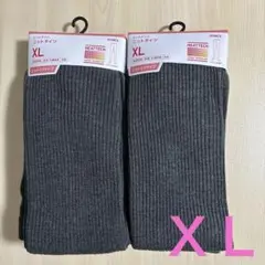 ユニクロ 『ヒートテック ニットリブタイツ(ダークグレー・XＬ)』×２足