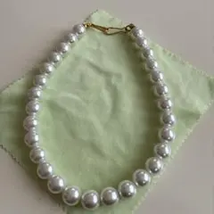 ホワイトパールネックレス ゴールドクラスプ
