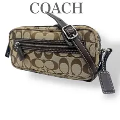 【美品】コーチ ショルダーバッグ ポシェット シグネチャー キャンバス