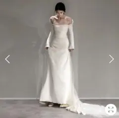 オフショルダー ホワイトウェディングドレス 二次会 前撮り 花嫁