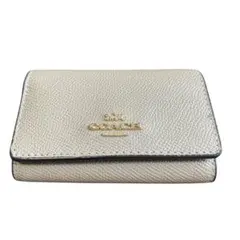 COACH ベージュ レザー キーケース