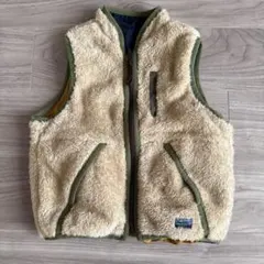 MOUNTAINS フリースベスト ベージュ/グリーン