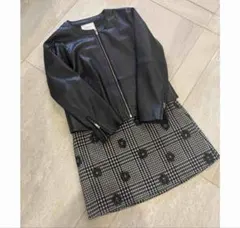 美品★SIMPLICITE シンプリシティェ　ノーカラーラムレザージャケットＭ