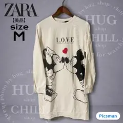 【美品】ZARA×Disney 『LOVE』 Kiss スウェットワンピース