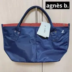 agnès b. トートバッグ　ネイビー　ナイロン　新品未使用