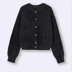 GU トップス　シャイニークルーネックカーディガンZ ブラック