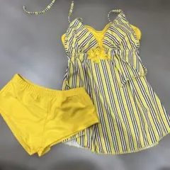 イエロー ストライプ セパレート水着