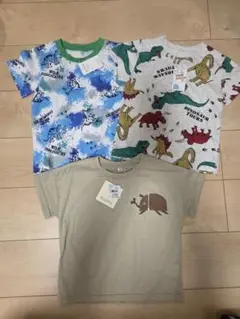 【新品】タグ付き 西松屋 恐竜・昆虫柄 半袖Tシャツ 3枚セット 110