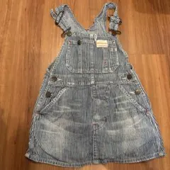 DENIM DUNGAREE ヒッコリー ジャンバースカート 110
