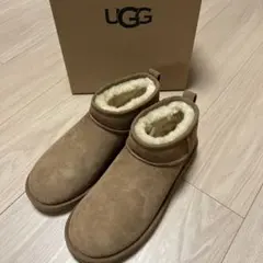 ル タロン UGG W CLASSIC ULTRA MINI キャメル　25