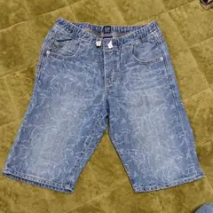 GAP 160cm サメ柄 デニムハーフパンツ