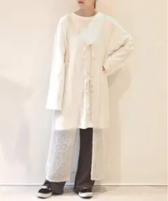 【新品タグ付き】3Gモヘア混透かしワンピース w closet