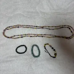 天然石アクセサリー4点セットネックレス×1ブレスレット×3