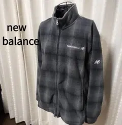 New Balance フリースジャケット グレー系 チェック柄 サイズL