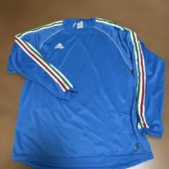 adidas 青 ストライプ 長袖ウェア