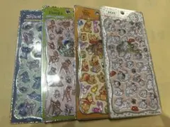 正規品 プチドロップステッカーディズニー4セット　プーさん101スティッチバンビ