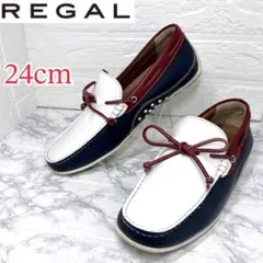 ✨美品✨REGAL ドライビングシューズ 本革 トリコロール 24cmのサムネイル