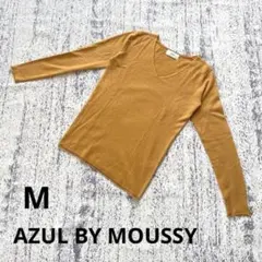 アズールバイマウジー Vネックニットセーター M マスタード 長袖 薄手