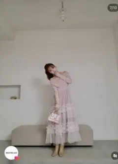 三上悠亜ミストレアス完売Off Shoulder Tulle Dress ピンク