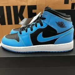 後悔要注意‼︎売切御免‼︎ナイキ　エアジョーダン1 ミッド　黒　水色　24cm