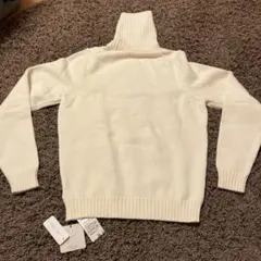 新品タグ付●ZANONE●ミドルゲージタートルネックニット●サイズ44●ホワイト