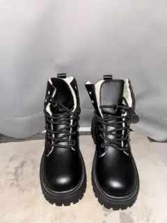 ブラック レースアップブーツ23.5cm