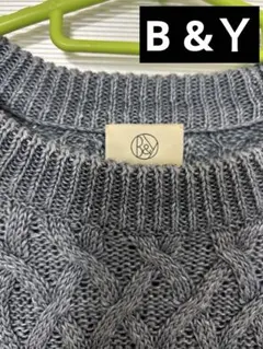 B&Y コットンケーブルニットセーター 長袖