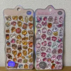 未使用ぷっくり3Ｄシール2種類ボンボンドロップ風ぷくぷくシール