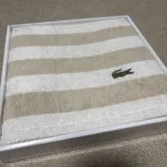 LACOSTE ストライプ フェイスタオル ギフトボックス入り