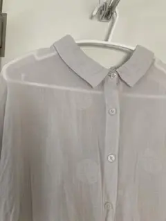 cloudnineドット柄 コットン100% M-L 薄手シースルーシャツグレーのサムネイル