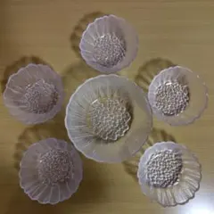 ガラスボウル　花柄　6客セット