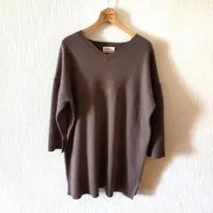 【美品】Mila OwenモカブラウンVネック オーバーサイズ ニットワンピース