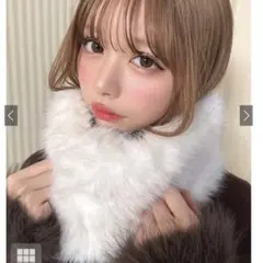 ホワイトファースヌード アイボリーマフラー