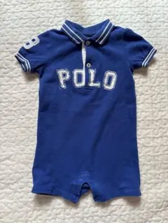 Polo ストライプ付き青いロンパース